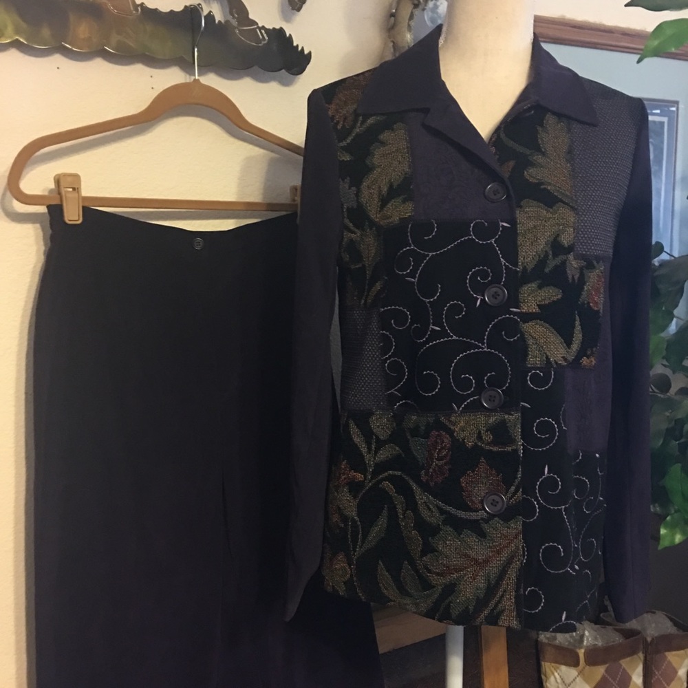 Vintage 90s Notations Patchwork Jacket & Pant Set - image 2